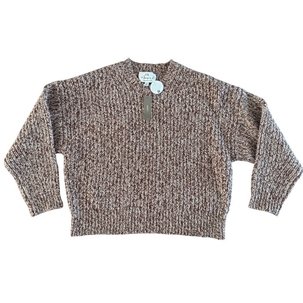 NWT J.Crew 75 Spring Street Marled Cashmere Oversized Crewneck Sweater - Size S